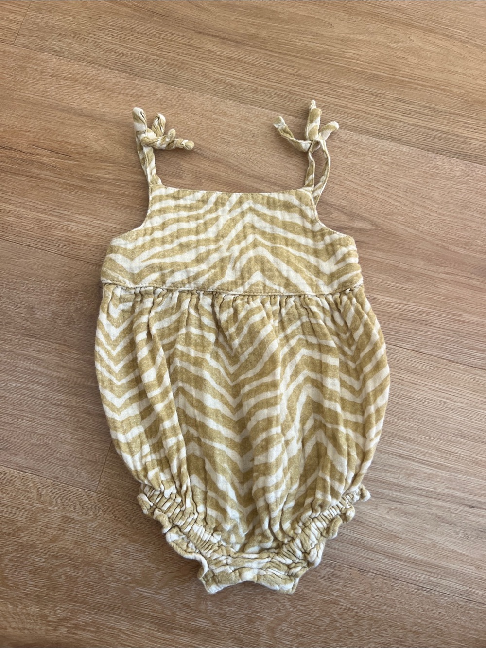 Old Navy Yellow and White Striped Baby Romper